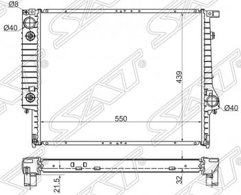 7 999 р. Радиатор двигателя SAT (пластинчатый)  BMW 3 серия ( E30,  E36) - 7 серия  E32  с доставкой в г. Нижний Новгород. Увеличить фотографию 1