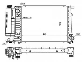 6 849 р. Радиатор двигателя SAT (пластинчатый, 1.6/1.8/2.0/2.3/2.5/2.8)  BMW 3 серия ( E30,  E36) - 5 серия  E34  с доставкой в г. Нижний Новгород. Увеличить фотографию 1