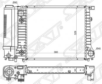 6 999 р. Радиатор двигателя SAT (трубчатый, 1.6/1.8) BMW 3 серия E30 седан (1982-1991)  с доставкой в г. Нижний Новгород. Увеличить фотографию 1