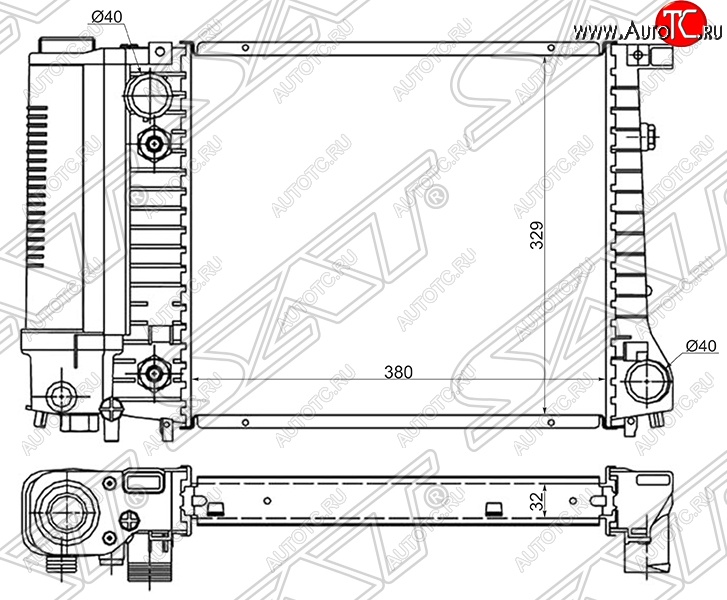 6 999 р. Радиатор двигателя SAT (трубчатый, 1.6/1.8) BMW 3 серия E30 седан (1982-1991)  с доставкой в г. Нижний Новгород