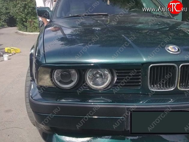 1 649 р. Реснички на фары CT v1 BMW 5 серия E34 седан дорестайлинг (1988-1994) (Неокрашенные)  с доставкой в г. Нижний Новгород