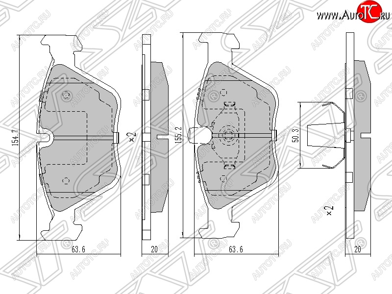 1 179 р. Колодки тормозные SAT (передние)  BMW 3 серия  E46 - X3  E83  с доставкой в г. Нижний Новгород