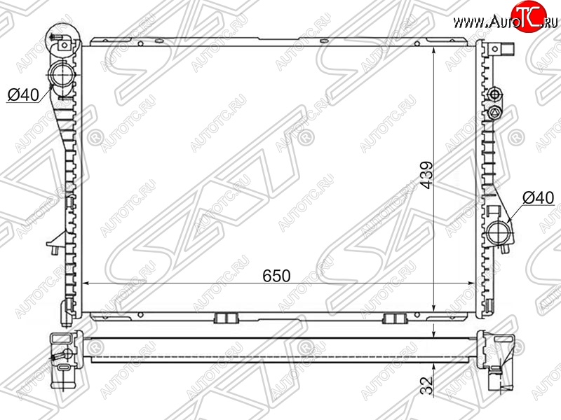 7 549 р. Радиатор двигателя SAT (пластинчатый) BMW 5 серия E39 седан дорестайлинг (1995-2000)  с доставкой в г. Нижний Новгород