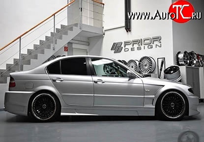 8 149 р. Пороги накладки Prior Design BMW 3 серия E46 седан дорестайлинг (1998-2001) (Неокрашенные)  с доставкой в г. Нижний Новгород