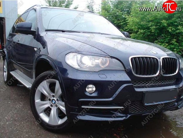 1 499 р. Реснички на фары CT BMW X5 E70 рестайлинг (2010-2013) (Неокрашенные)  с доставкой в г. Нижний Новгород