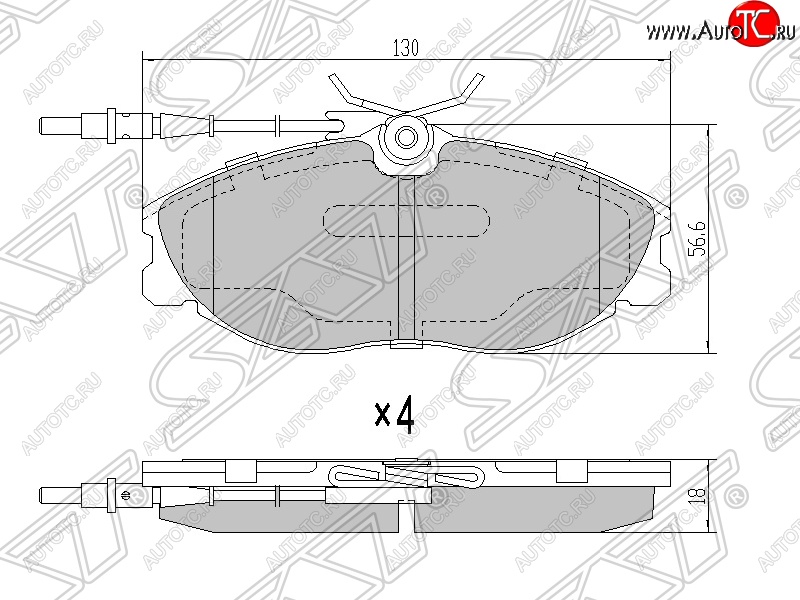 1 599 р. Колодки тормозные SAT (передние)  CITROEN Xsara (N0,  N1), Peugeot 306, 406 (8B,  8E,F)  с доставкой в г. Нижний Новгород