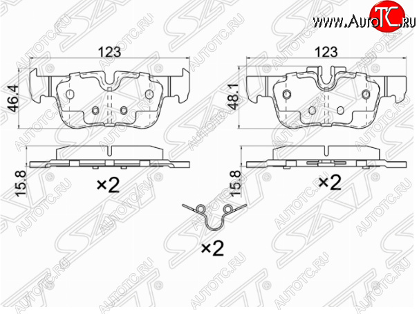 1 039 р. Комплект задних тормозных колодок SAT  BMW X1  F48 - X2  F39  с доставкой в г. Нижний Новгород