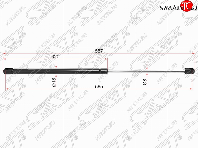 599 р. Упор крышки багажника SAT (газовый)  BMW X1  E84 (2009-2015)  с доставкой в г. Нижний Новгород