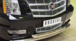 21 549 р. Защита переднего бампера (2 трубыØ76 мм, нержавейка) SLITKOFF Cadillac Escalade GMT926 джип 5 дв. короткая база (2006-2014)  с доставкой в г. Нижний Новгород. Увеличить фотографию 2