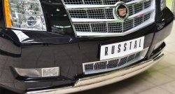 25 999 р. Защита переднего бампера (2 трубыØ75х42 мм, нержавейка) Russtal Cadillac Escalade GMT926 джип 5 дв. короткая база (2006-2014)  с доставкой в г. Нижний Новгород. Увеличить фотографию 2