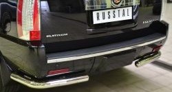 12 699 р. Защита заднего бампера (Ø76 мм уголки, нержавейка) SLITKOFF  Cadillac Escalade  GMT926 джип 5 дв. (2006-2014) короткая база  с доставкой в г. Нижний Новгород. Увеличить фотографию 2