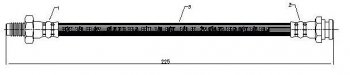 341 р. Тормозной шланг SAT (передний)  Chery Estina  A5 (2006-2010), Mitsubishi Eclipse (1999-2005), Mitsubishi L200 ( 3 K6T-K7T,  3 K74T) (1996-2006), Mitsubishi Lancer  5 Fiore 2 (1983-1991)  с доставкой в г. Нижний Новгород. Увеличить фотографию 1