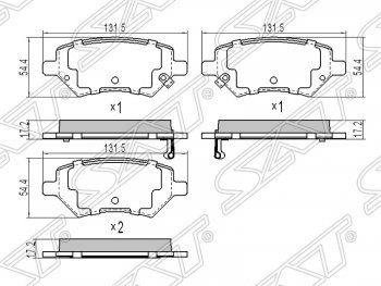 Колодки тормозные SAT (передние)  M11  A3, Tiggo T11