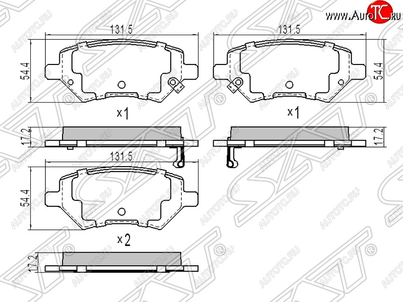 1 299 р. Колодки тормозные SAT (передние)  Chery M11  A3 - Tiggo T11  с доставкой в г. Нижний Новгород