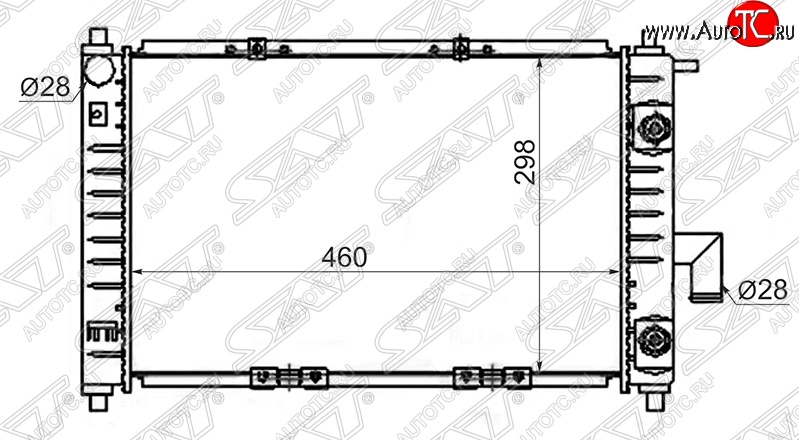 6 199 р. Радиатор двигателя SAT (пластинчатый) Daewoo Matiz M100 дорестайлинг (1998-2000)  с доставкой в г. Нижний Новгород