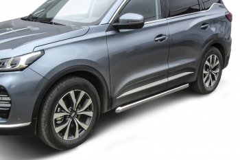 Защита порогов Slitkoff (Ø 76 мм, труба) Chery (Черри) Tiggo 7 PRO (Тиго) (2019-2024)