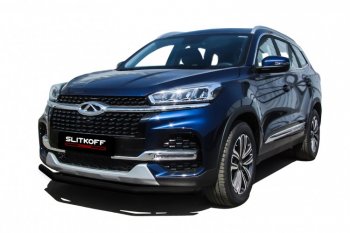 Защита переднего бампера Slitkoff (Ø 57 мм) Chery Tiggo 8 (T18) рестайлинг (2019-2025)