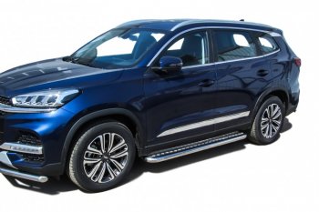 17 699 р. Защита порогов Slitkoff (Ø 57 мм, с листом)  Chery Tiggo 8  (T18) (2019-2024) рестайлинг  с доставкой в г. Нижний Новгород. Увеличить фотографию 3