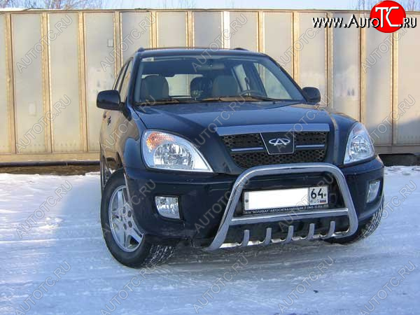 38 999 р. Кенгурятник низкий Slitkoff (Ø 57 мм, с защитой картера) Chery Tiggo T11 дорестайлинг (2005-2013)  с доставкой в г. Нижний Новгород