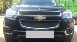 1 469 р. Нижняя сетка на бампер Russtal (черная) Chevrolet Trailblazer GM800 дорестайлинг (2012-2016)  с доставкой в г. Нижний Новгород. Увеличить фотографию 3