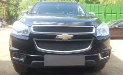 1 469 р. Сетка в решетку радиатора (верхняя) Russtal Chevrolet Trailblazer GM800 дорестайлинг (2012-2016) (черная)  с доставкой в г. Нижний Новгород. Увеличить фотографию 4