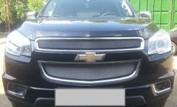 1 539 р. Нижняя сетка на бампер Russtal (хром) Chevrolet Trailblazer GM800 дорестайлинг (2012-2016)  с доставкой в г. Нижний Новгород. Увеличить фотографию 3