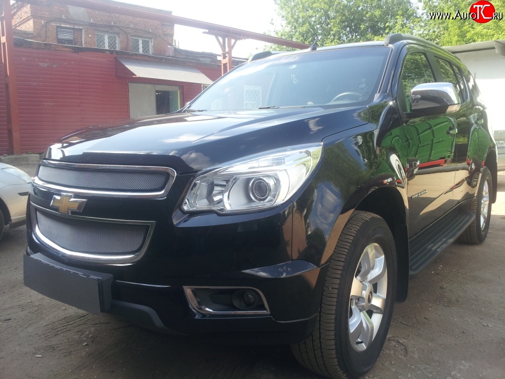 1 539 р. Нижняя сетка на бампер Russtal (хром) Chevrolet Trailblazer GM800 дорестайлинг (2012-2016)  с доставкой в г. Нижний Новгород