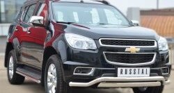 13 599 р. Защита порогов из круглой трубы диаметром 42 мм SLITKOFF  Chevrolet Trailblazer  GM800 (2012-2016) дорестайлинг  с доставкой в г. Нижний Новгород. Увеличить фотографию 2