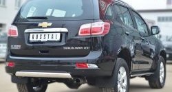 18 599 р. Защита заднего бампера (Ø75x42 мм, нержавейка) SLITKOFF  Chevrolet Trailblazer  GM800 (2012-2016) дорестайлинг  с доставкой в г. Нижний Новгород. Увеличить фотографию 4