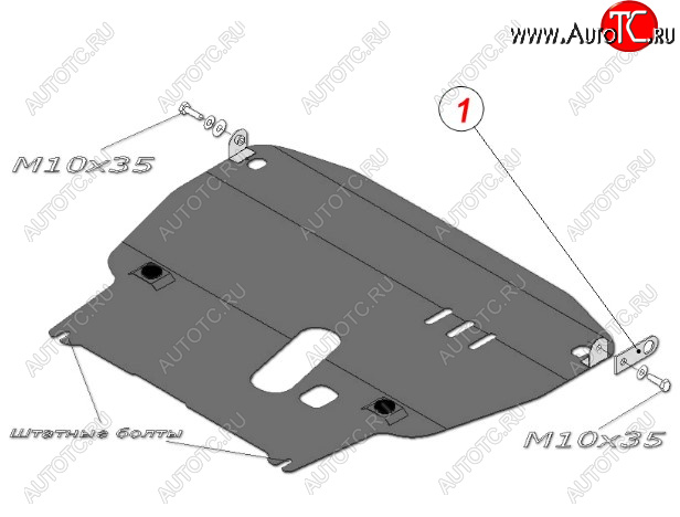 4 999 р. Защита картера двигателя и КПП (большая, V-1,4) Alfeco Chevrolet Aveo T250 хэтчбек 5 дв рестайлинг (2006-2011) (Сталь 2 мм)  с доставкой в г. Нижний Новгород