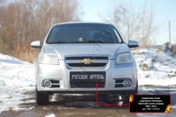 1 429 р. Защитная сетка и заглушка решетки переднего бампера RA Chevrolet Aveo T250 седан рестайлинг (2006-2011)  с доставкой в г. Нижний Новгород. Увеличить фотографию 2