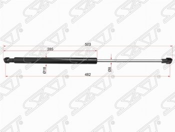 429 р. Упор крышки багажника SAT (газовый)  Chevrolet Aveo  T300 (2011-2015) седан  с доставкой в г. Нижний Новгород. Увеличить фотографию 1