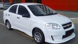 4 599 р. Пороги накладки CT Chevrolet Aveo T250 седан рестайлинг (2006-2011) (Неокрашенные)  с доставкой в г. Нижний Новгород. Увеличить фотографию 2