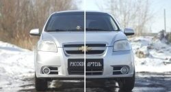 1 039 р. Защитная сетка решетки переднего бампера RA Chevrolet Aveo T250 седан рестайлинг (2006-2011)  с доставкой в г. Нижний Новгород. Увеличить фотографию 2