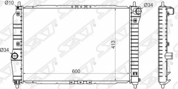 Радиатор двигателя SAT (трубчатый, 1.4, МКПП) Chevrolet Aveo T200 седан (2003-2008)