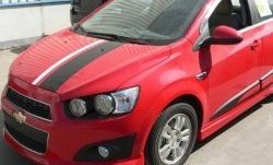 3 699 р. Накладка на передний бампер CT Chevrolet Aveo T300 седан (2011-2015) (Неокрашенная)  с доставкой в г. Нижний Новгород. Увеличить фотографию 1