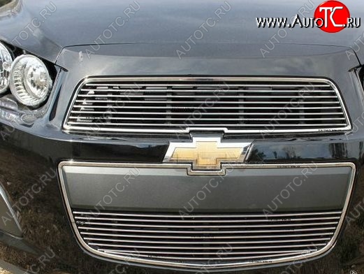 5 499 р. Декоративные вставки решетки радиатора и переднего бампера CT  Chevrolet Aveo  T300 (2011-2015) седан, хэтчбек (Неокрашенная)  с доставкой в г. Нижний Новгород