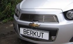 4 399 р. Декоративная вставка решетки радиатора Berkut  Chevrolet Aveo  T300 (2011-2015) седан, хэтчбек  с доставкой в г. Нижний Новгород. Увеличить фотографию 1