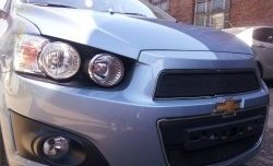 1 469 р. Нижняя сетка на бампер Russtal (черная)  Chevrolet Aveo  T300 (2011-2015) седан, хэтчбек  с доставкой в г. Нижний Новгород. Увеличить фотографию 2