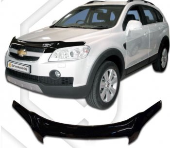 2 479 р. Дефлектор капота CA-Plastic  Chevrolet Captiva (2006-2011)  дорестайлинг (Classic черный, Без надписи)  с доставкой в г. Нижний Новгород. Увеличить фотографию 1