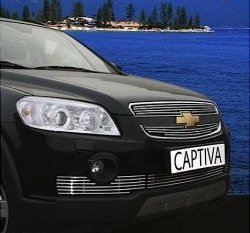 4 049 р. Декоративные вставки решетки радиатора SOUZ-96  Chevrolet Captiva (2006-2011)  дорестайлинг  с доставкой в г. Нижний Новгород. Увеличить фотографию 1