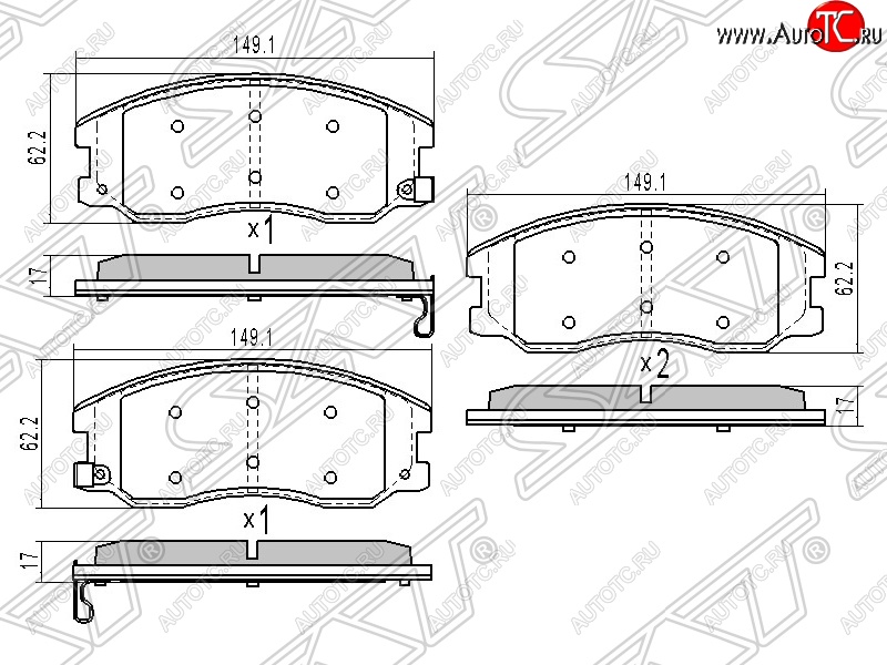 1 669 р. Колодки тормозные SAT (передние)  Chevrolet Captiva (2006-2011), Opel Antara (2006-2010)  с доставкой в г. Нижний Новгород