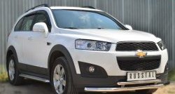 15 999 р. Защита переднего бампера (2 трубыØ63 и 42 мм, нержавейка) SLITKOFF  Chevrolet Captiva (2013-2016) 2-ой рестайлинг  с доставкой в г. Нижний Новгород. Увеличить фотографию 4