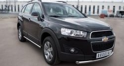 13 499 р. Одинарная защита переднего бампера диаметром 63 мм SLITKOFF  Chevrolet Captiva (2011-2013) 1-ый рестайлинг  с доставкой в г. Нижний Новгород. Увеличить фотографию 4