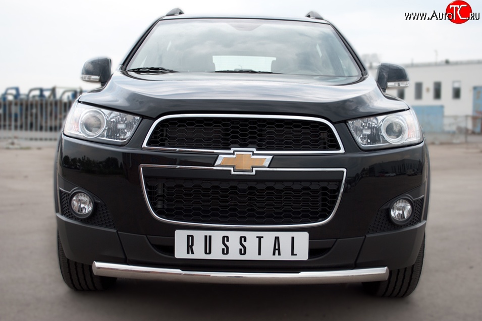 13 499 р. Одинарная защита переднего бампера диаметром 63 мм SLITKOFF  Chevrolet Captiva (2011-2013) 1-ый рестайлинг  с доставкой в г. Нижний Новгород