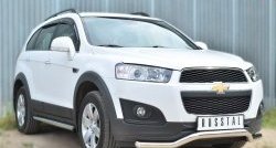 13 849 р. Защита порогов из круглой трубы диаметром 63 мм (рестайлинг) Russtal Chevrolet Captiva 2-ой рестайлинг (2013-2016) (Защита порогов с со скосами на торцах (вариант 1))  с доставкой в г. Нижний Новгород. Увеличить фотографию 4