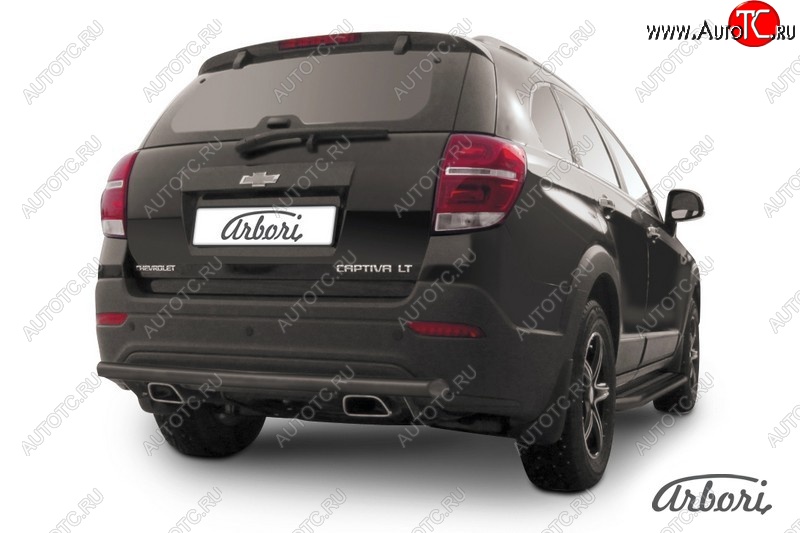 1 649 р. Защита заднего бампера Arbori (черная, 1 труба d57 mm). Chevrolet Captiva 2-ой рестайлинг (2013-2016)  с доставкой в г. Нижний Новгород