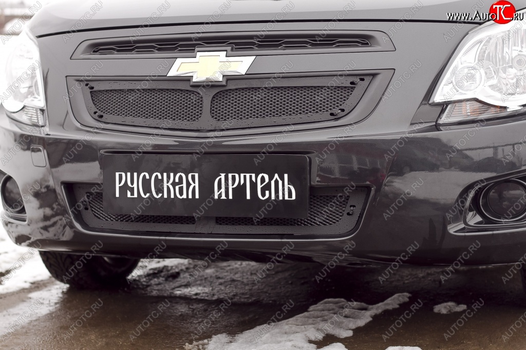 3 089 р. Защитная сетка радиатора и решетки переднего бампера РА  Chevrolet Cobalt (2011-2016) седан дорестайлинг  с доставкой в г. Нижний Новгород