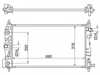Радиатор двигателя SAT (пластинчатый, МКПП/АКПП, Z20S1, LLW, Z20D1) Chevrolet Cruze J300 седан дорестайлинг (2009-2012)