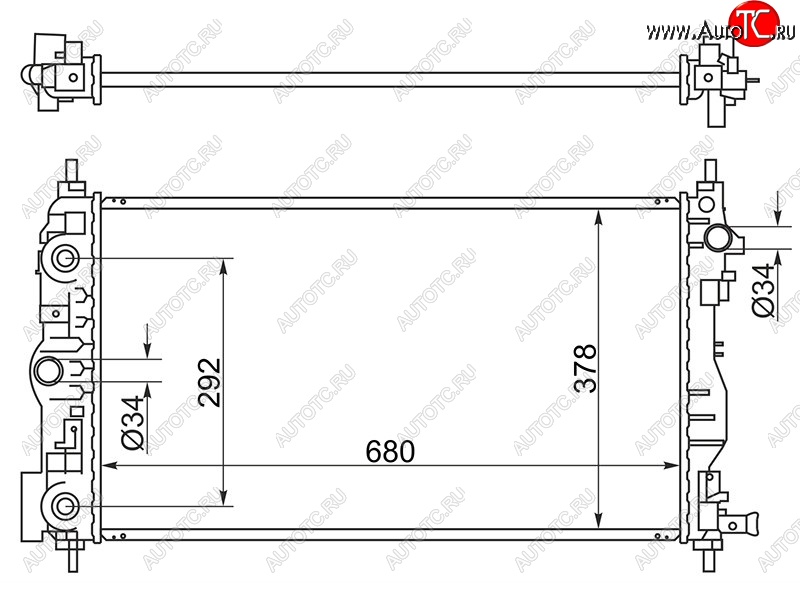 8 249 р. Радиатор двигателя SAT (пластинчатый, МКПП/АКПП, Z20S1, LLW, Z20D1) Chevrolet Cruze J300 седан дорестайлинг (2009-2012)  с доставкой в г. Нижний Новгород